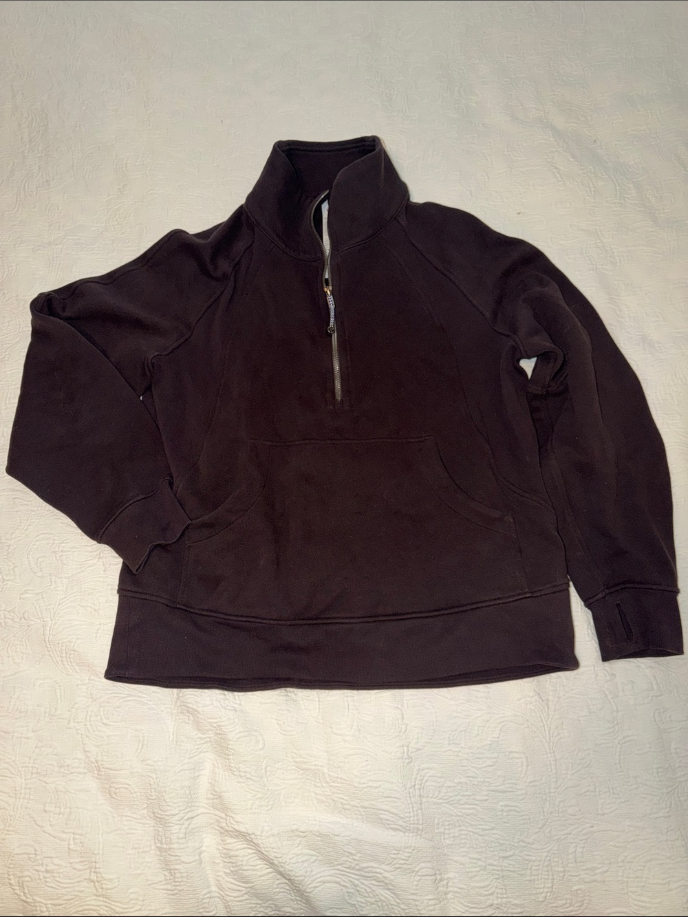 Lululemon Scuba Oversized Funnel Neck Half Zip dark brown black size m/l new - Picture 6 of 10
